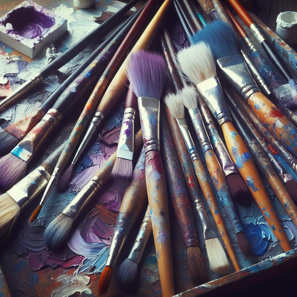 Illustration of painting brushes